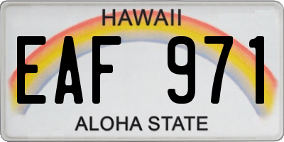 HI license plate EAF971