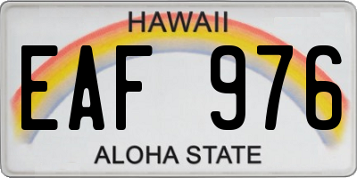 HI license plate EAF976