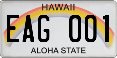 HI license plate EAG001