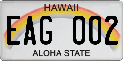 HI license plate EAG002