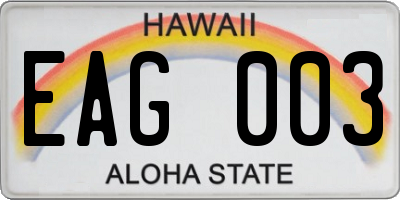 HI license plate EAG003