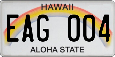 HI license plate EAG004