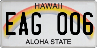 HI license plate EAG006