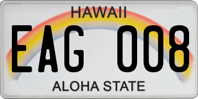 HI license plate EAG008