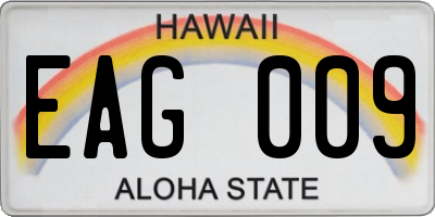 HI license plate EAG009