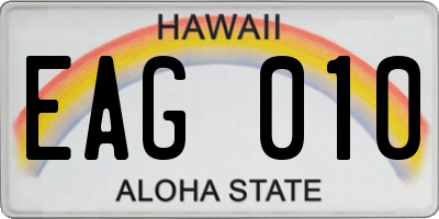 HI license plate EAG010