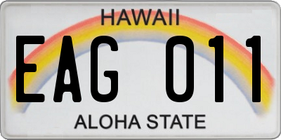 HI license plate EAG011