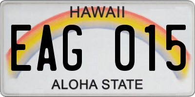 HI license plate EAG015