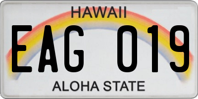 HI license plate EAG019