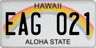 HI license plate EAG021