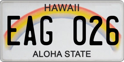 HI license plate EAG026