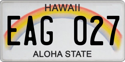 HI license plate EAG027