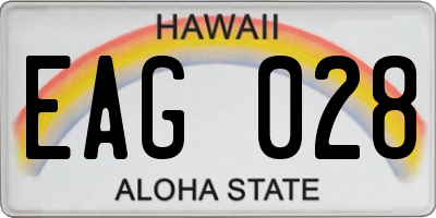 HI license plate EAG028