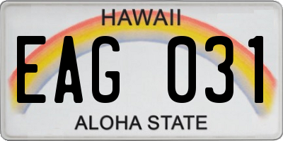 HI license plate EAG031