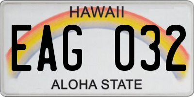 HI license plate EAG032