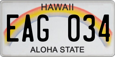 HI license plate EAG034