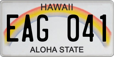 HI license plate EAG041