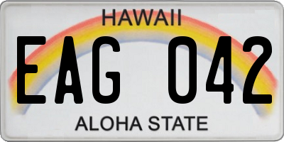 HI license plate EAG042