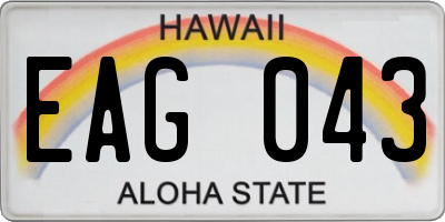 HI license plate EAG043