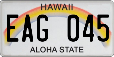 HI license plate EAG045