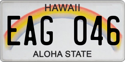 HI license plate EAG046