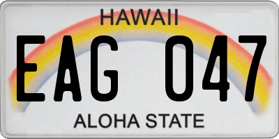 HI license plate EAG047