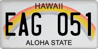 HI license plate EAG051