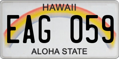 HI license plate EAG059