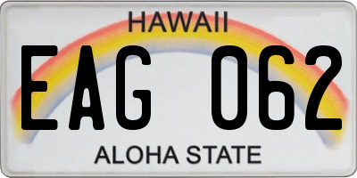 HI license plate EAG062