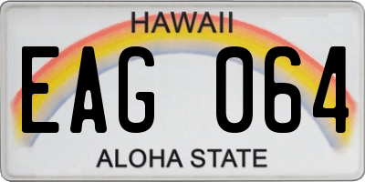 HI license plate EAG064