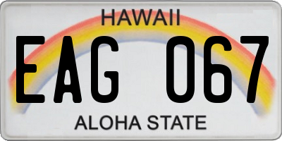 HI license plate EAG067