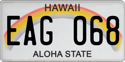 HI license plate EAG068