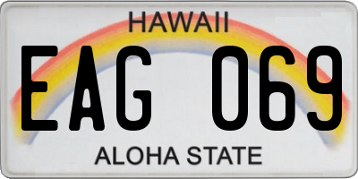 HI license plate EAG069