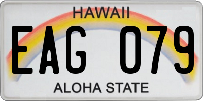 HI license plate EAG079