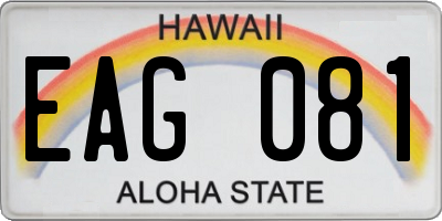 HI license plate EAG081