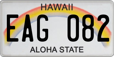 HI license plate EAG082