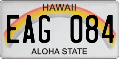 HI license plate EAG084