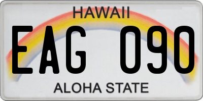 HI license plate EAG090