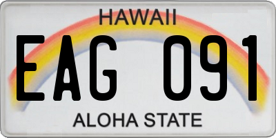 HI license plate EAG091