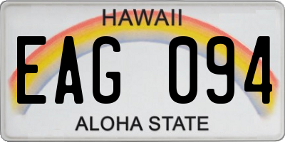 HI license plate EAG094