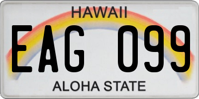 HI license plate EAG099