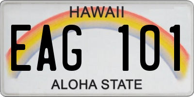 HI license plate EAG101