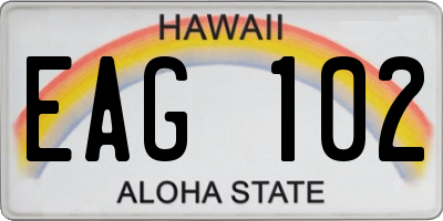 HI license plate EAG102