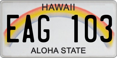 HI license plate EAG103
