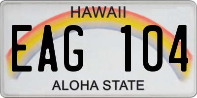 HI license plate EAG104