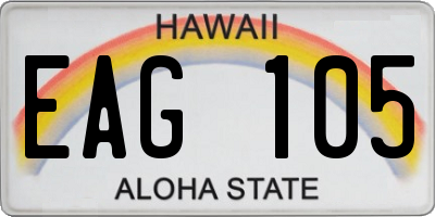 HI license plate EAG105