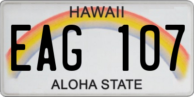 HI license plate EAG107