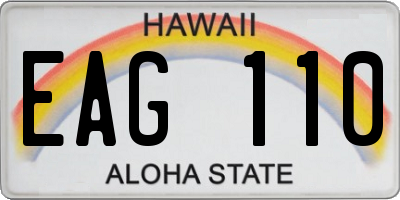 HI license plate EAG110