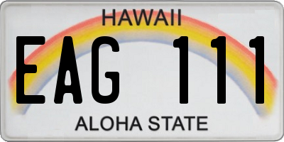 HI license plate EAG111