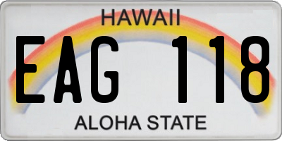 HI license plate EAG118